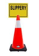 RK-Safety 28" Orange Cone, Black base With One 6" Reflective one Tape, Plus Cone Sign-RK Safety-RK Safety